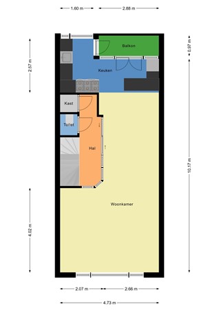 Floorplan - Letlandsestraat 6A, 3028 ED Rotterdam